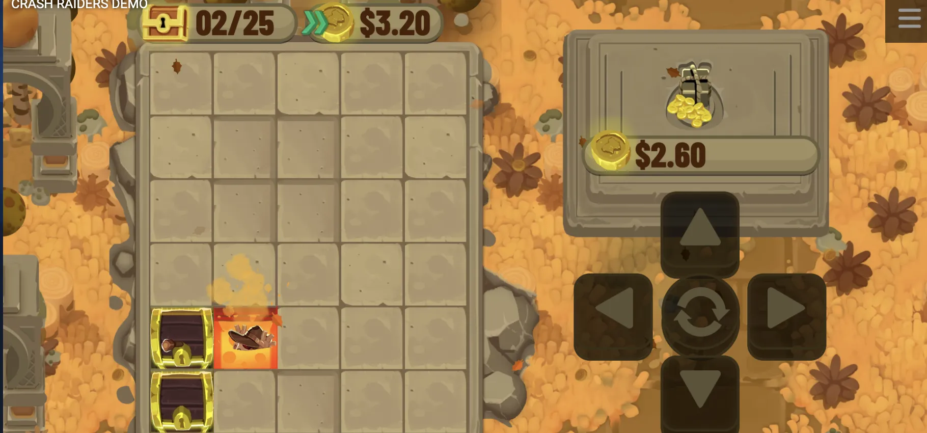 Crash Raiders explosion animation and multiplier display