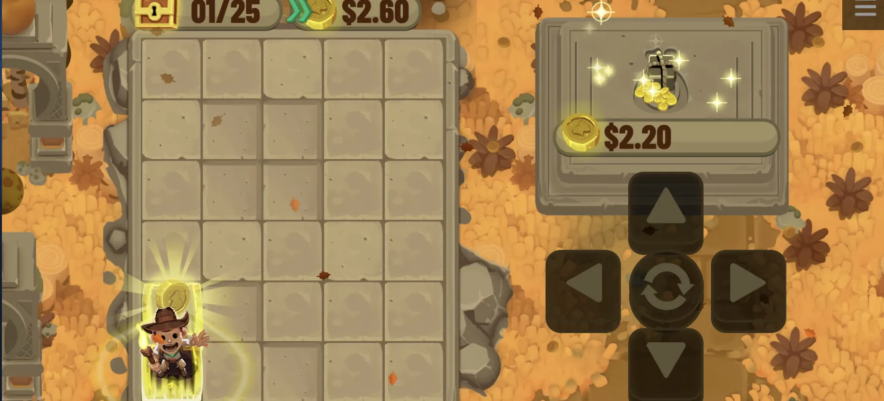 Crash Raiders gameplay screenshot showing grid mechanics