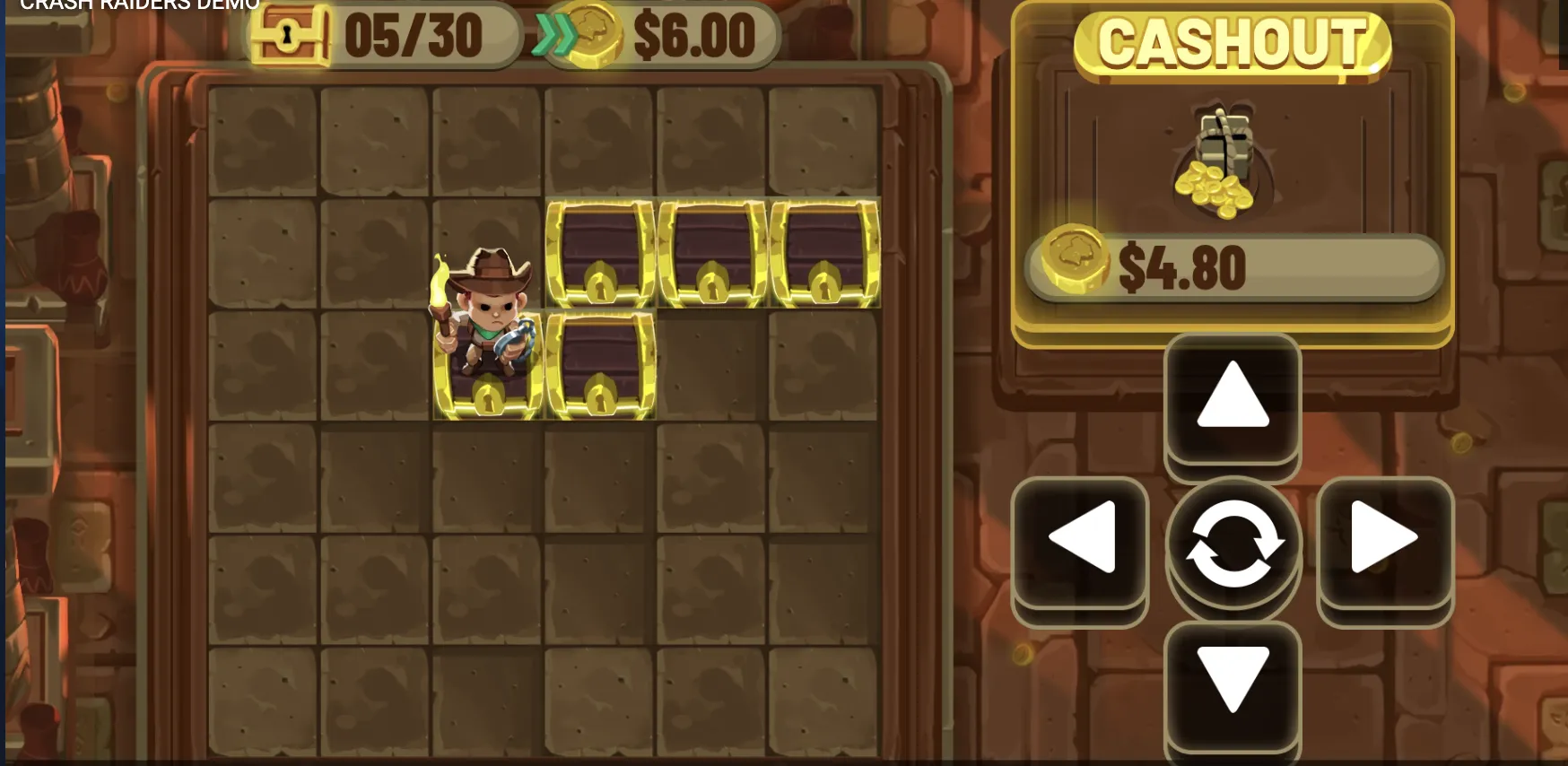Crash Raiders multiplier display showing accumulated prize values